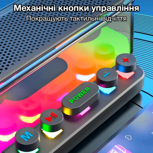 Бездротова портативна Bluetooth колонка з караоке-системою на 2 мікрофони EVIO LR Z6 (Чорний)