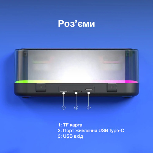 Бездротова портативна Bluetooth колонка з караоке-системою на 2 мікрофони EVIO LR Z6 (Чорний)