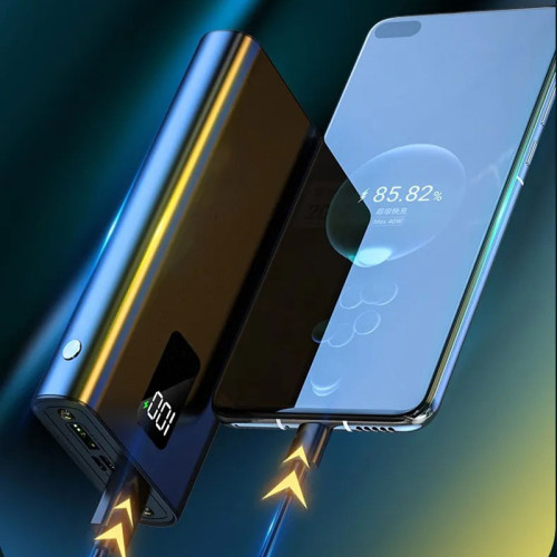 УМБ Power bank SKF D20 на 20000 мАг, PD, QC 3.0, 22,5W ліхтариком, металевий корпус (Чорний)
