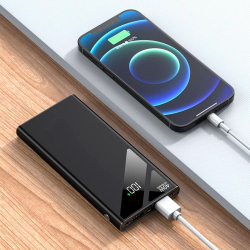 УМБ Power bank SKF D21 на 10000 мАг, PD, QC 3.0, 22,5W ліхтариком (Чорний) 