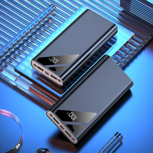 УМБ Power bank SKF D21 на 20000 мАг, PD, QC 3.0, 22,5W ліхтариком, металевий корпус (Чорний) 