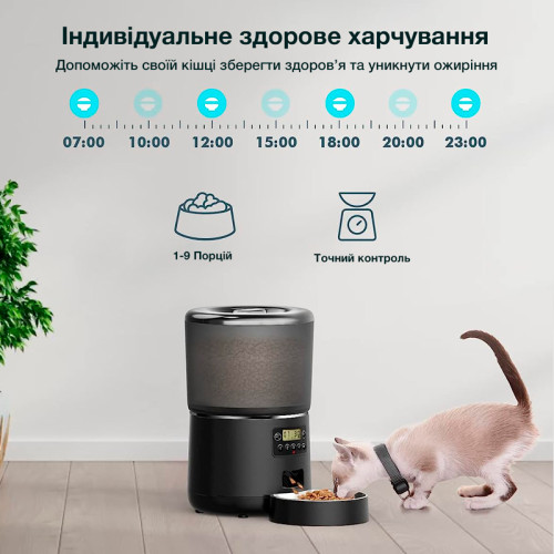 Автоматична годівниця для котів і собак PetCare PFF010 4 л (Чорний)