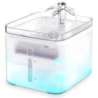 Поїлка-фонтан для котів і собак NPET WF020WH 3L з фільтром і підсвіткою Білий 