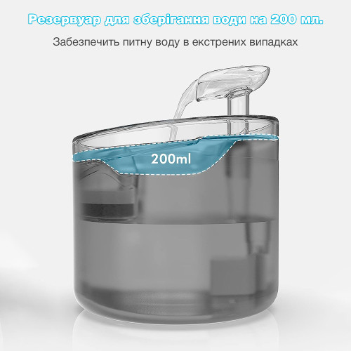 Поїлка-фонтан для котів і собак NPET WF100 1.6L з фільтром Чорний