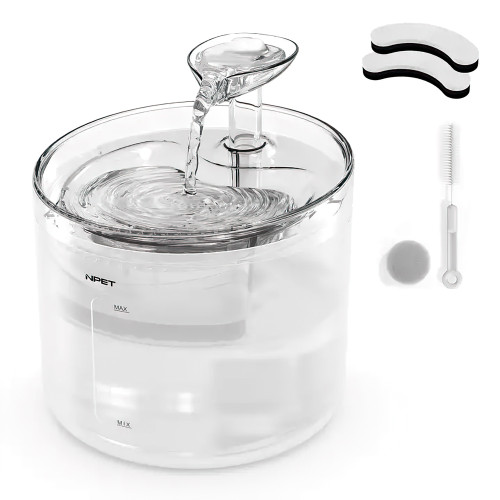 Поїлка-фонтан для котів і собак NPET WF100 1.6L з фільтром Білий 