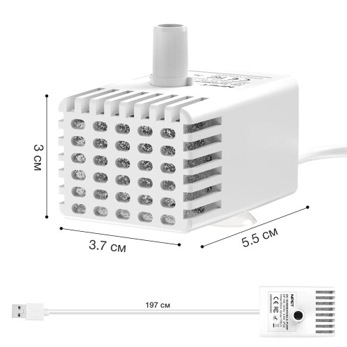 Насос для поїлки-фонтана NPET WF210, WF020, WF050TP  з підсвіткою та автоматичним вимкненням