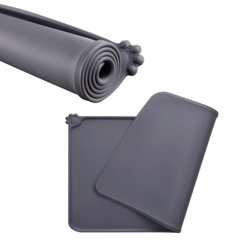 Силіконовий килимок під миски для котів і собак PetCare 55х38 (Темно-сірий)