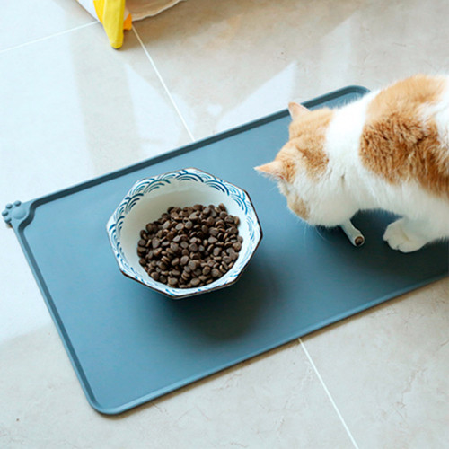 Силіконовий килимок під миски для котів і собак PetCare 48х30 (Темно-сірий)