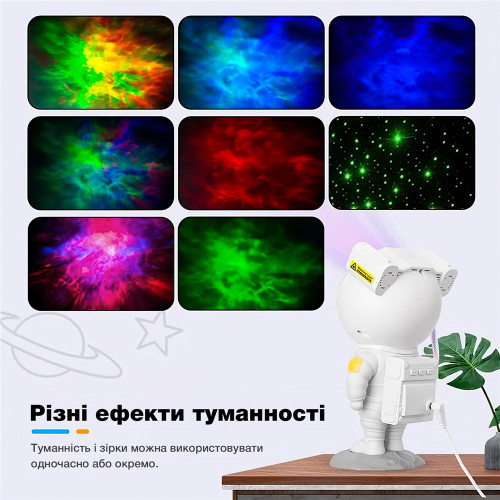 Нічник - проектор зоряного неба з галактикою Астронавт EVIO Wi-Fi